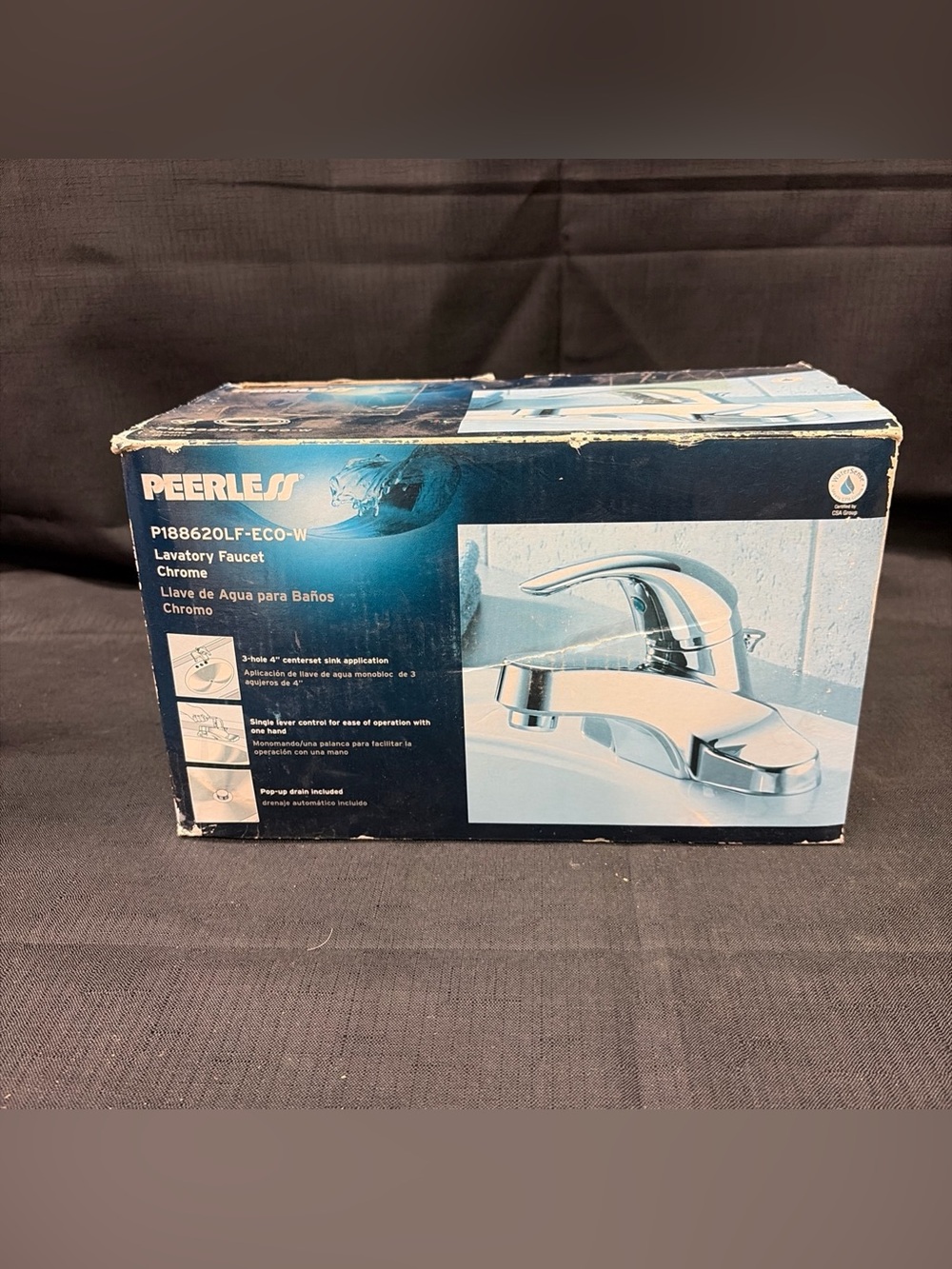 New Peerless P18862OLF-ECO-W Chrome Single Handle Centerset Bathroom Faucet